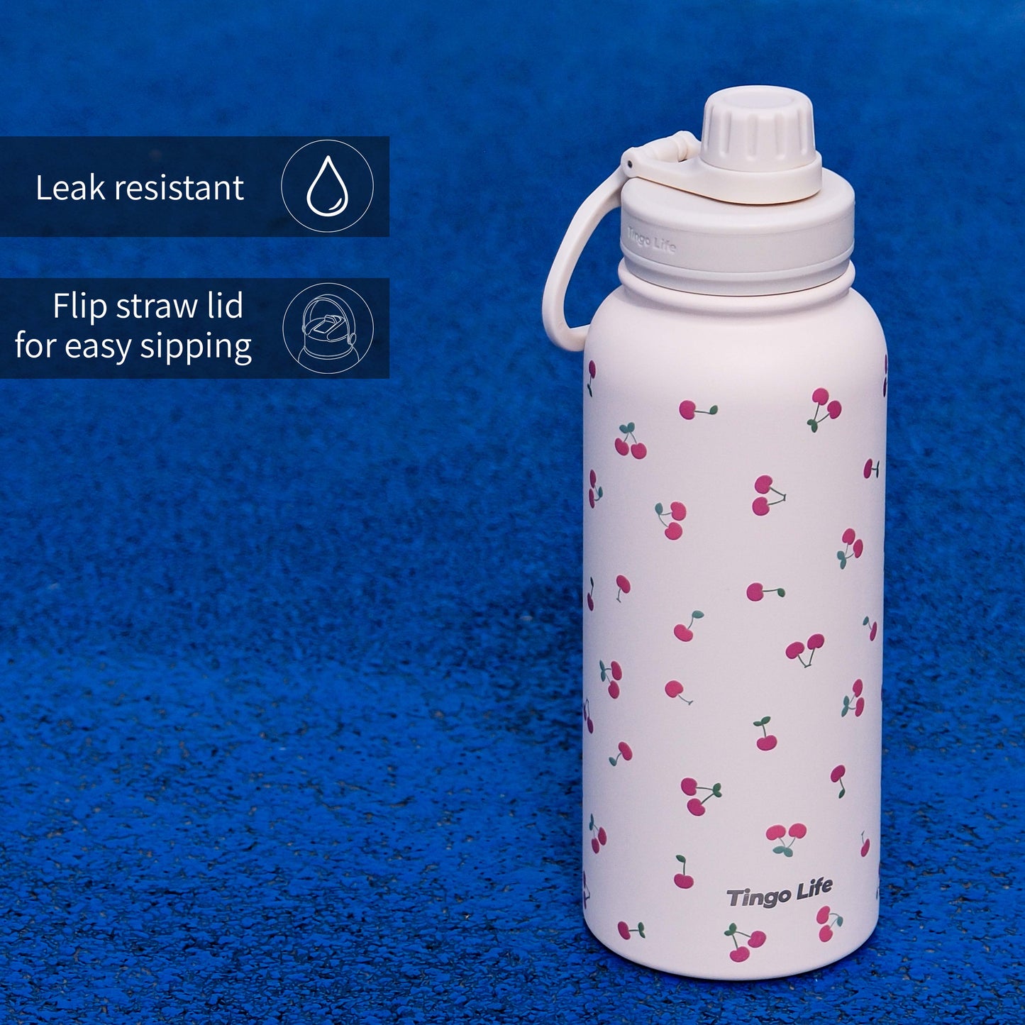 Tingo Life 32oz/1000ml Insulated Stainless steel water bottle - Cherry Design