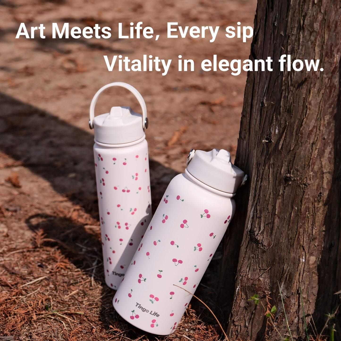 Tingo Life 25oz/750ml Insulated Stainless steel water bottle - Cherry Design