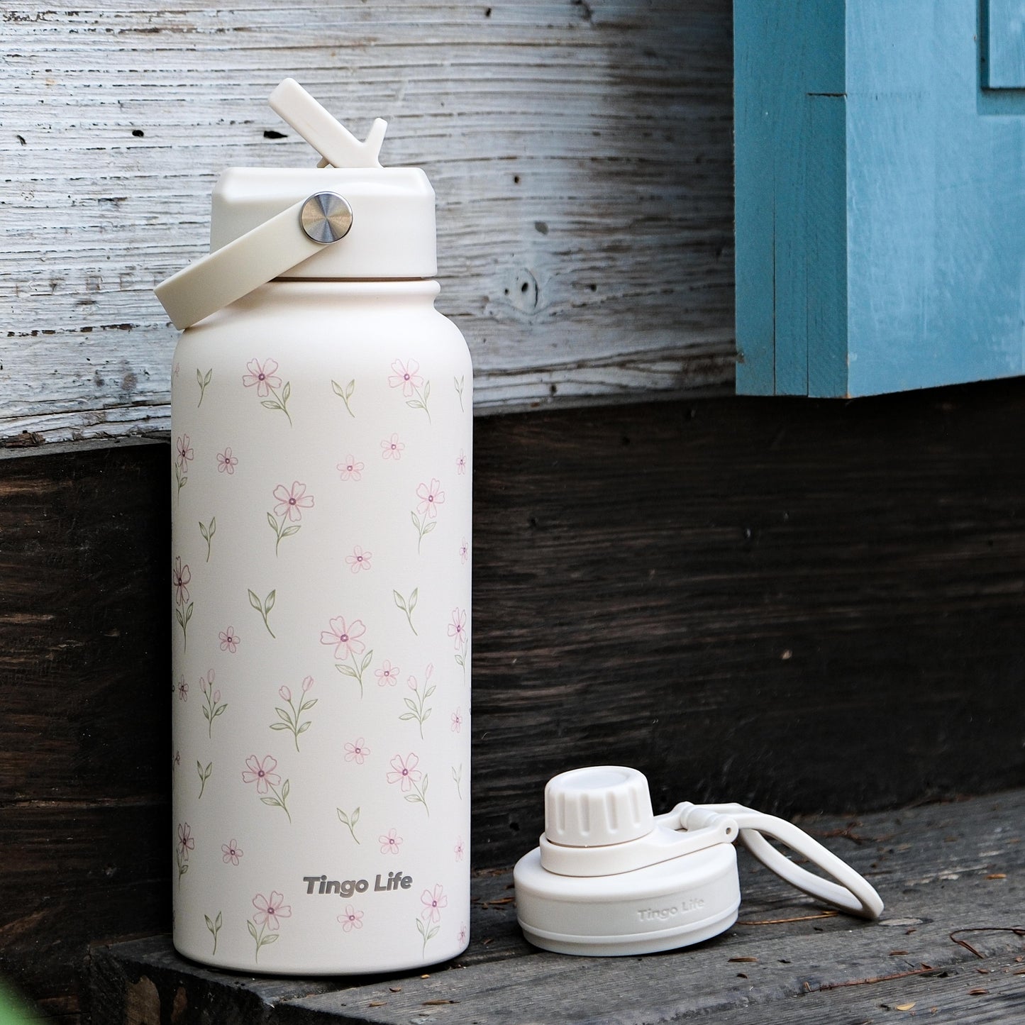 Tingo Life 32oz/1000ml Insulated Stainless steel water bottle - Floral Design