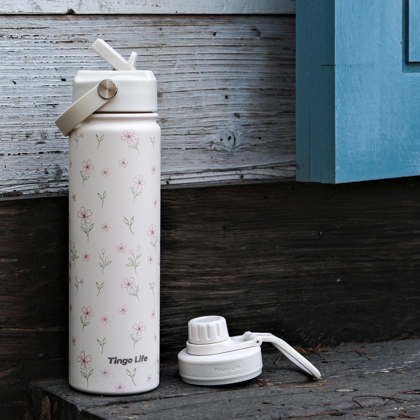 Tingo Life 25oz/750ml Insulated Stainless steel water bottle - Floral Design
