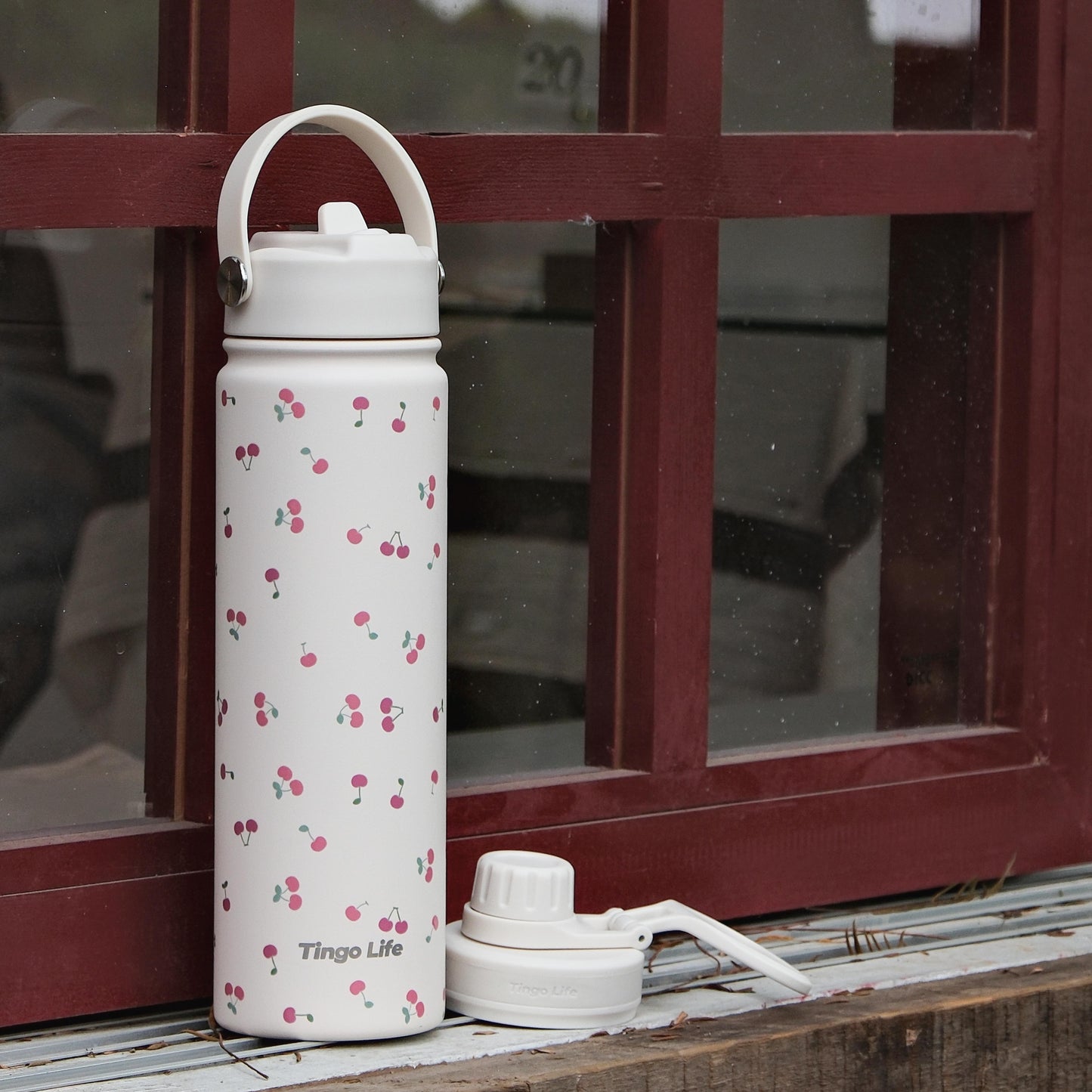 Tingo Life 25oz/750ml Insulated Stainless steel water bottle - Cherry Design