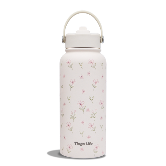 Tingo Life 32oz/1000ml Insulated Stainless steel water bottle - Floral Design