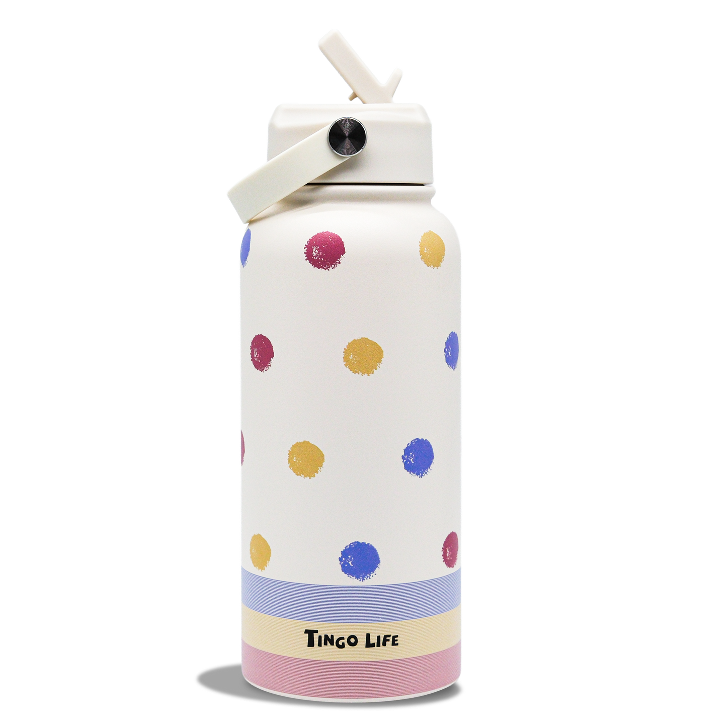 Tingo Life 32oz/1000ml Insulated Stainless steel water bottle - Polka Dots Design