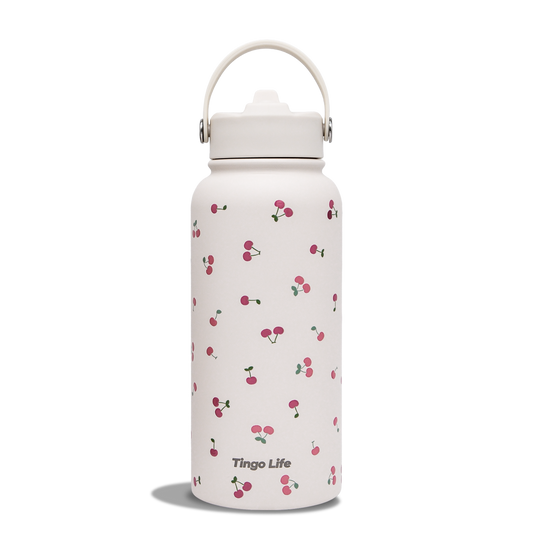 Tingo Life 32oz/1000ml Insulated Stainless steel water bottle - Cherry Design