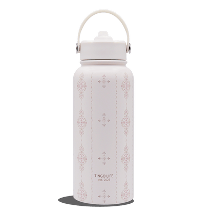 Tingo Life 32oz/1000ml Insulated Stainless steel water bottle - Acanthus Leaves Design
