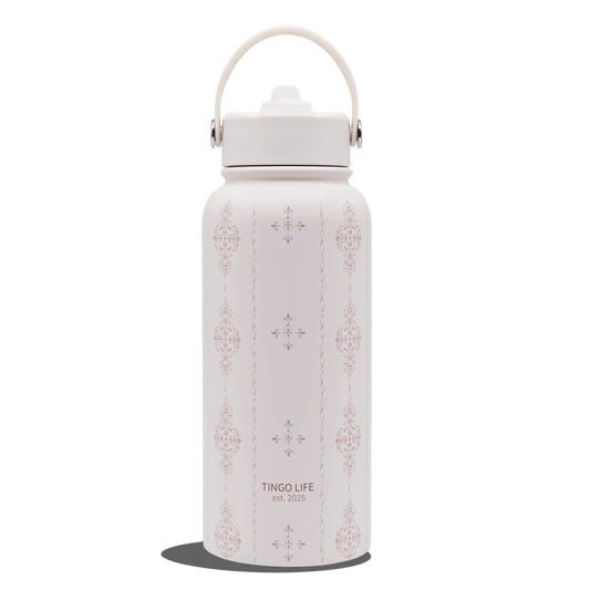 Tingo Life 32oz/1000ml Insulated Stainless steel water bottle - Acanthus Leaves Design