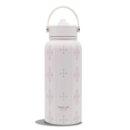 Tingo Life 32oz/1000ml Insulated Stainless steel water bottle - Acanthus Leaves Design