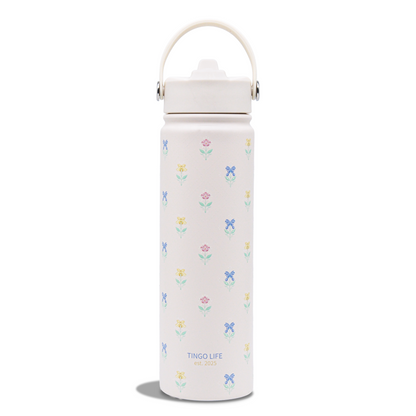 Tingo Life 25oz/750ml Insulated Stainless steel water bottle - Iris Flower Design