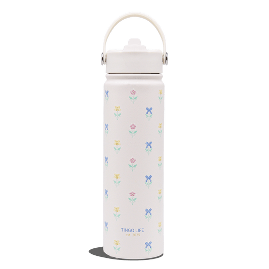 Tingo Life 25oz/750ml Insulated Stainless steel water bottle - Iris Flower Design