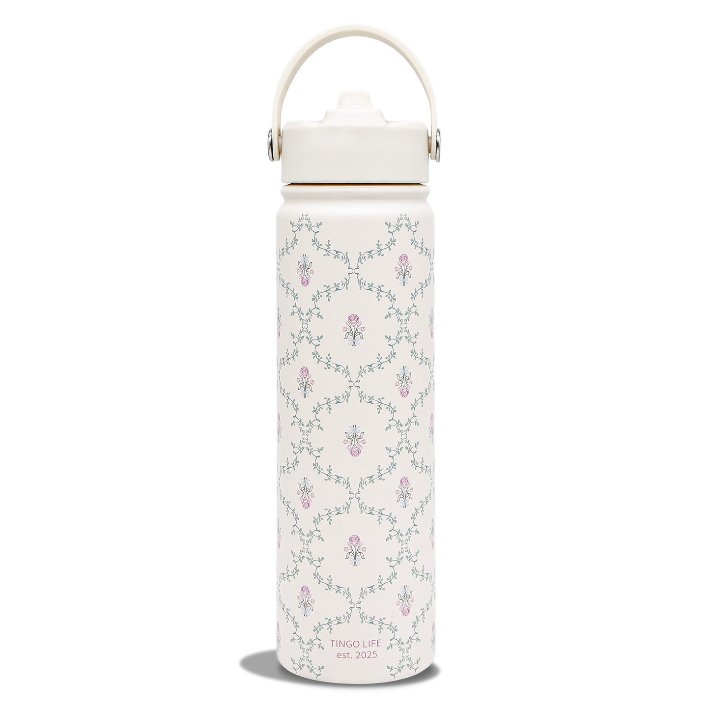 Tingo Life 25oz/750ml Insulated Stainless steel water bottle - Vintage Victorian Vine Design