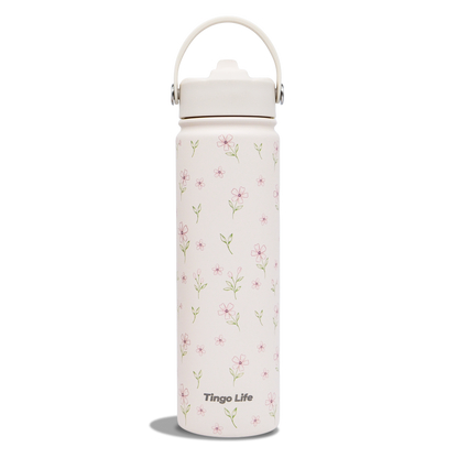Tingo Life 25oz/750ml Insulated Stainless steel water bottle - Floral Design