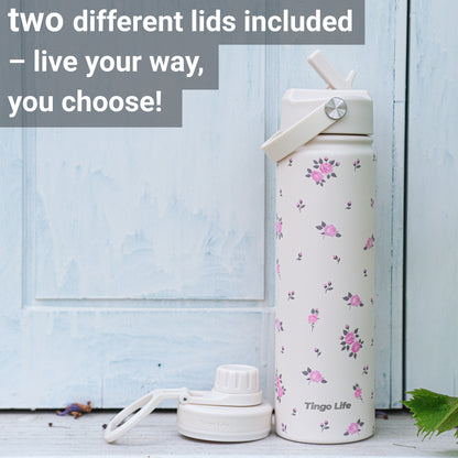 Tingo Life 25oz/750ml Insulated Stainless steel water bottle - RosaChinensis Design