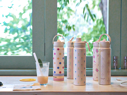 Tingo Life 32oz/1000ml Insulated Stainless steel water bottle - Polka Dots Design