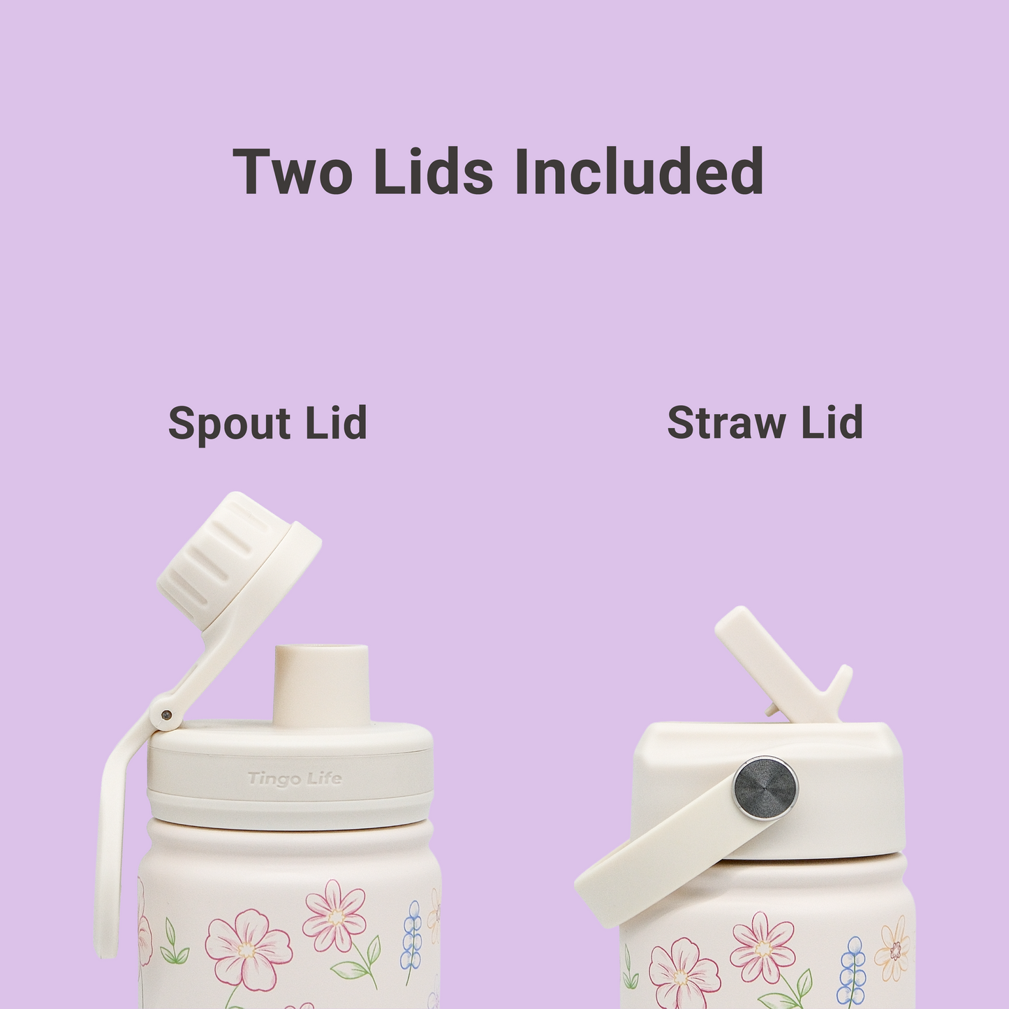 Tingo Life 32oz/1000ml Insulated Stainless steel water bottle - Flower Design