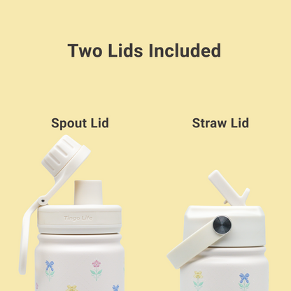 Tingo Life 32oz/1000ml Insulated Stainless steel water bottle - Iris Flower Design