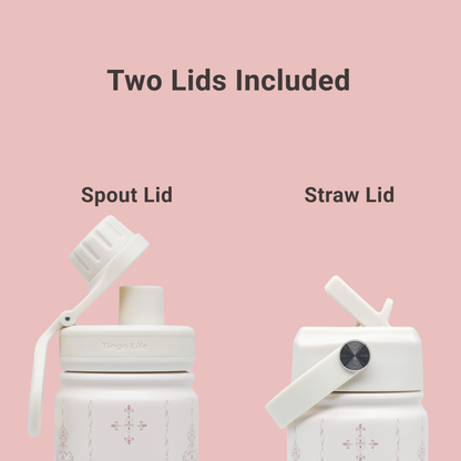 Tingo Life 25oz/750ml Insulated Stainless steel water bottle - Acanthus Leaves Design