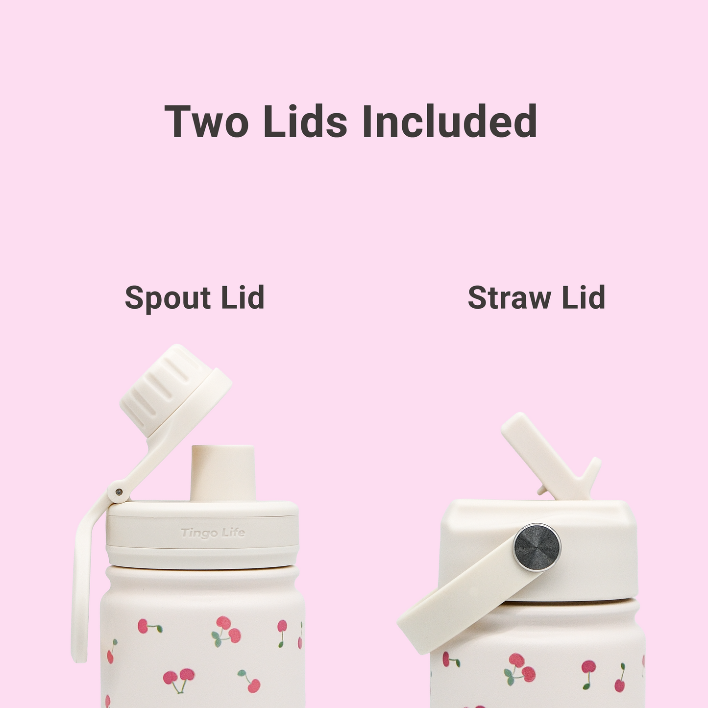 Tingo Life 25oz/750ml Insulated Stainless steel water bottle - Cherry Design