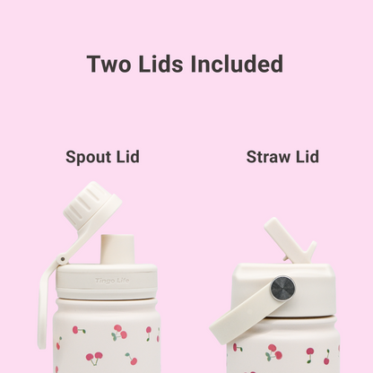 Tingo Life 25oz/750ml Insulated Stainless steel water bottle - Cherry Design